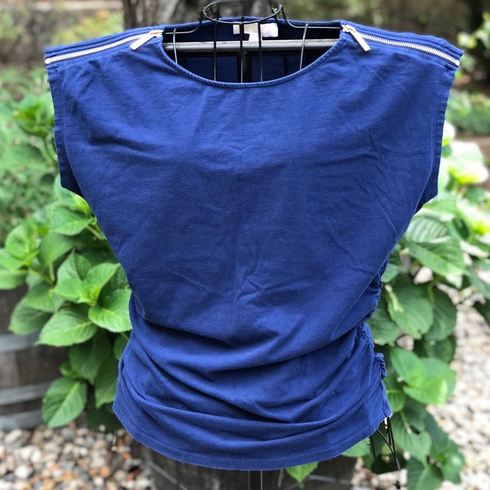 Michael Kors Short Sleeve Blouse in Blue